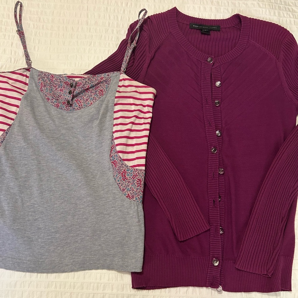 Marc by Marc Jacobs cardigan with matching Marc by Marc Jacobs cami.